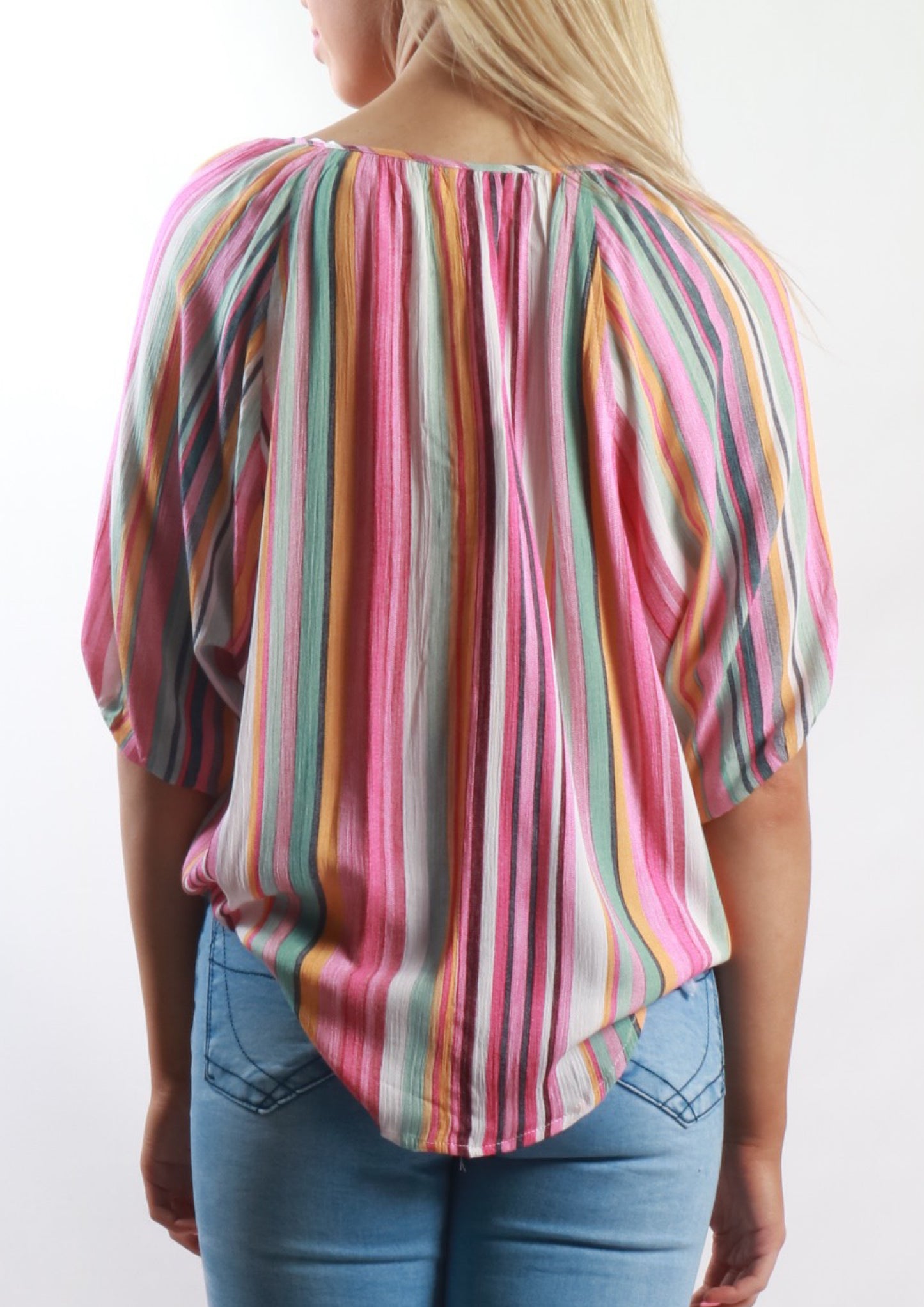 YW2242-1SS Multi-Coloured Stripe Top (Pack)