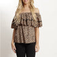 YW2390-1SS Leopard Off Shoulder Top (Pack) New Arrivals
