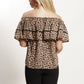 YW2390-1SS Leopard Off Shoulder Top (Pack) New Arrivals