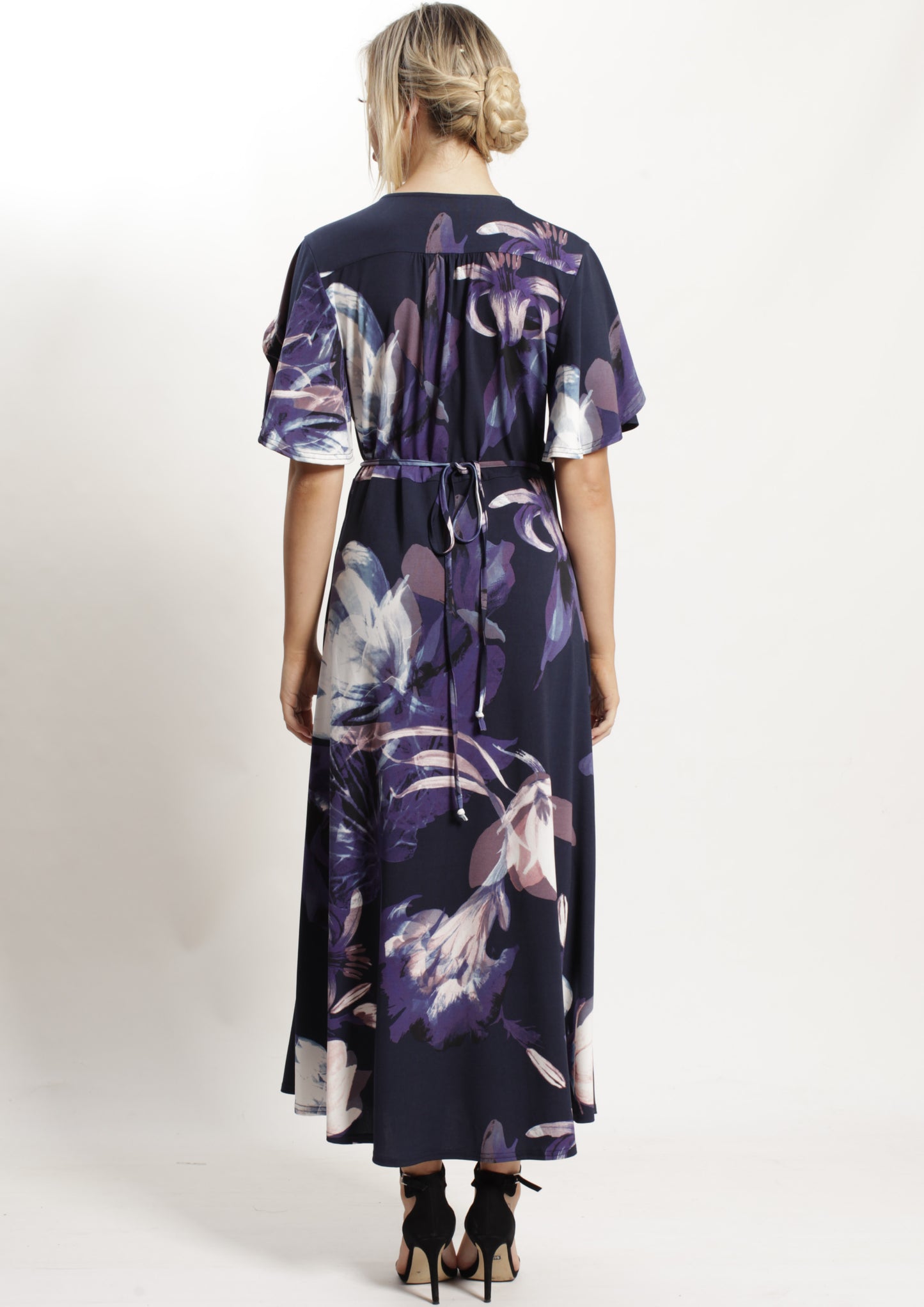 YW2248-2TB Printed Wrap Mid Length Dress (Pack) New Arrival