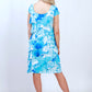 BS31616-211TB Blue/White Print Layered Asymmetric Dress (Pack)