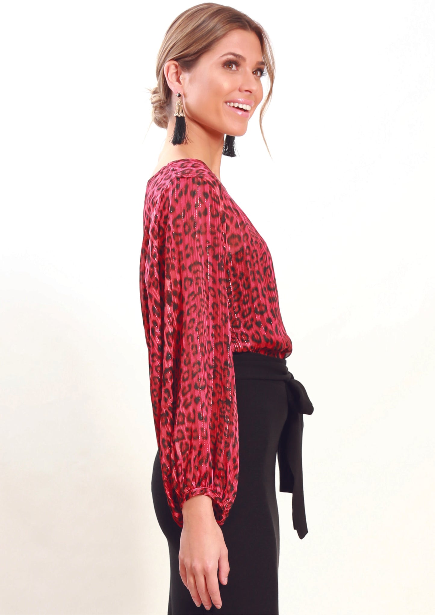 AY212-1SS Red Leopard Print Top (Pack)