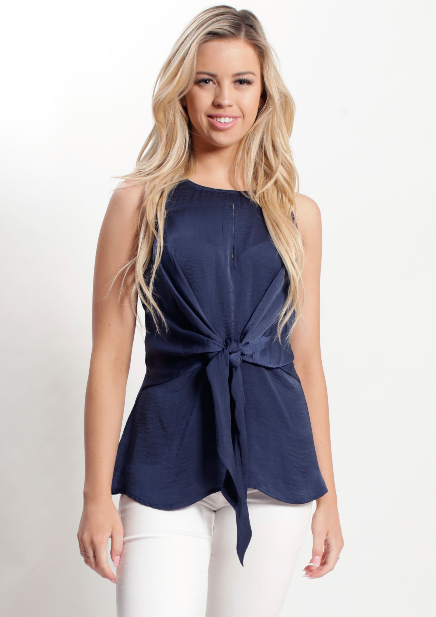 WA2152SS Navy Knot Front Top (Pack)