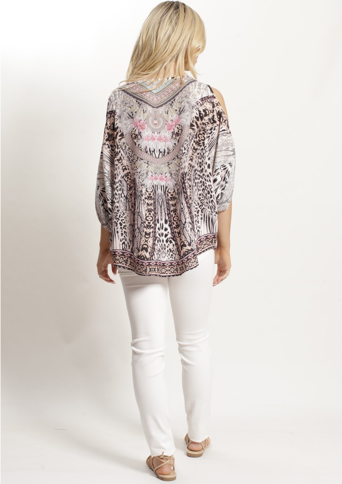 XW12317-83SS Pink Leopard Embellished Top (Pack) New Arrivals