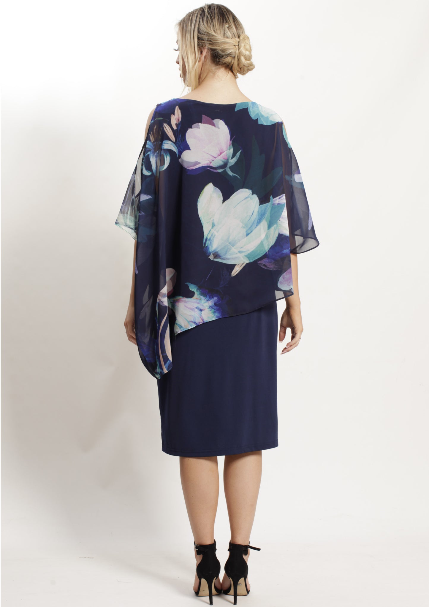 BS1016063-36NC Navy Floral Layer Dress (Pack)
