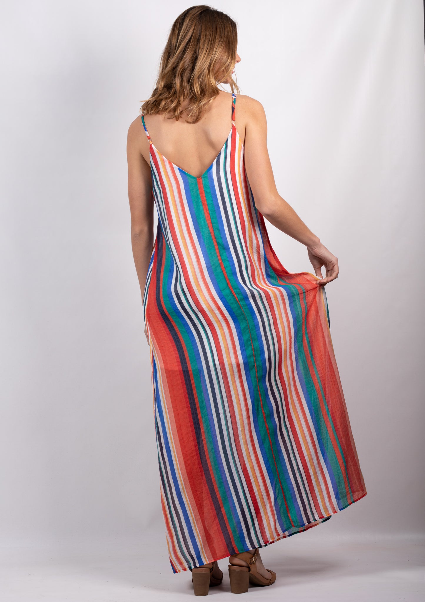 DS18K20418SS Multicoloured Stripe Maxi Dress (Pack)