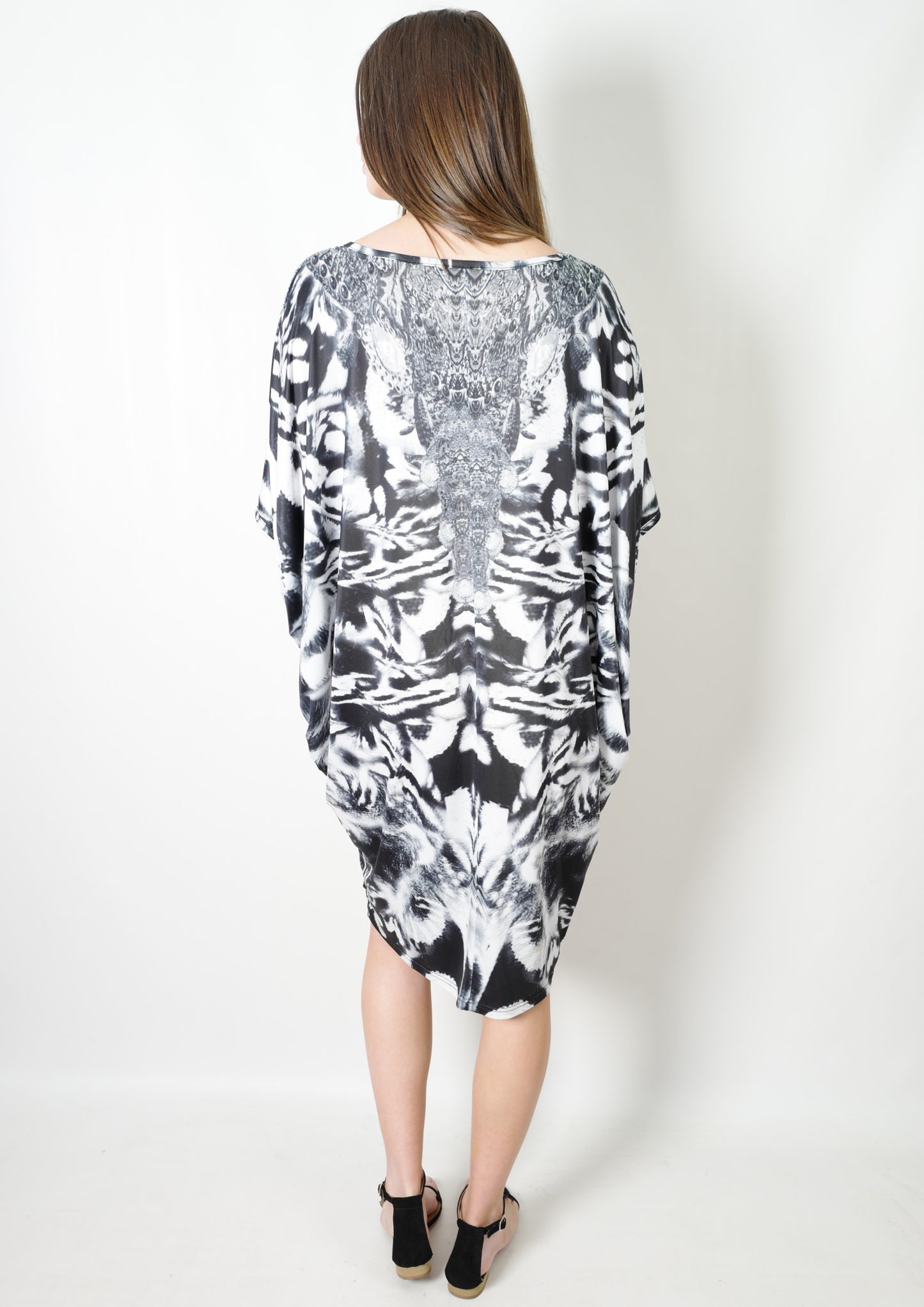 HS6002-20SS Monochrome Printed Kaftan Dress (Pack) New Arrival