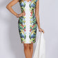 BS7053046-6TB Mirror Tropical Print Body Con Dress (Pack)