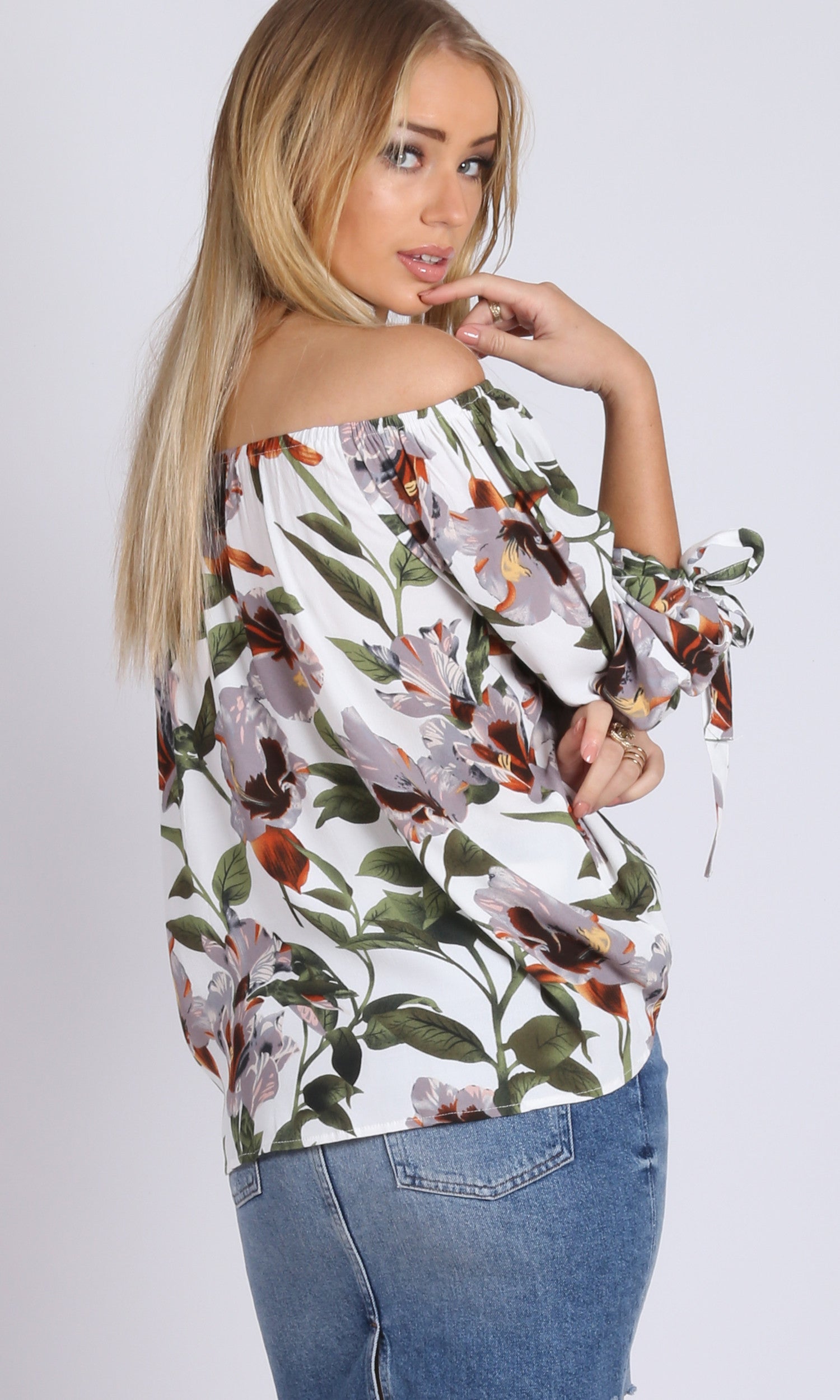 Off Shoulder Puffy Sleeves Top