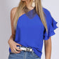  One Shoulder Loose Fit Top with Ruffles