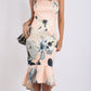 BLUSH PINK FLUTED MIDI DRESS