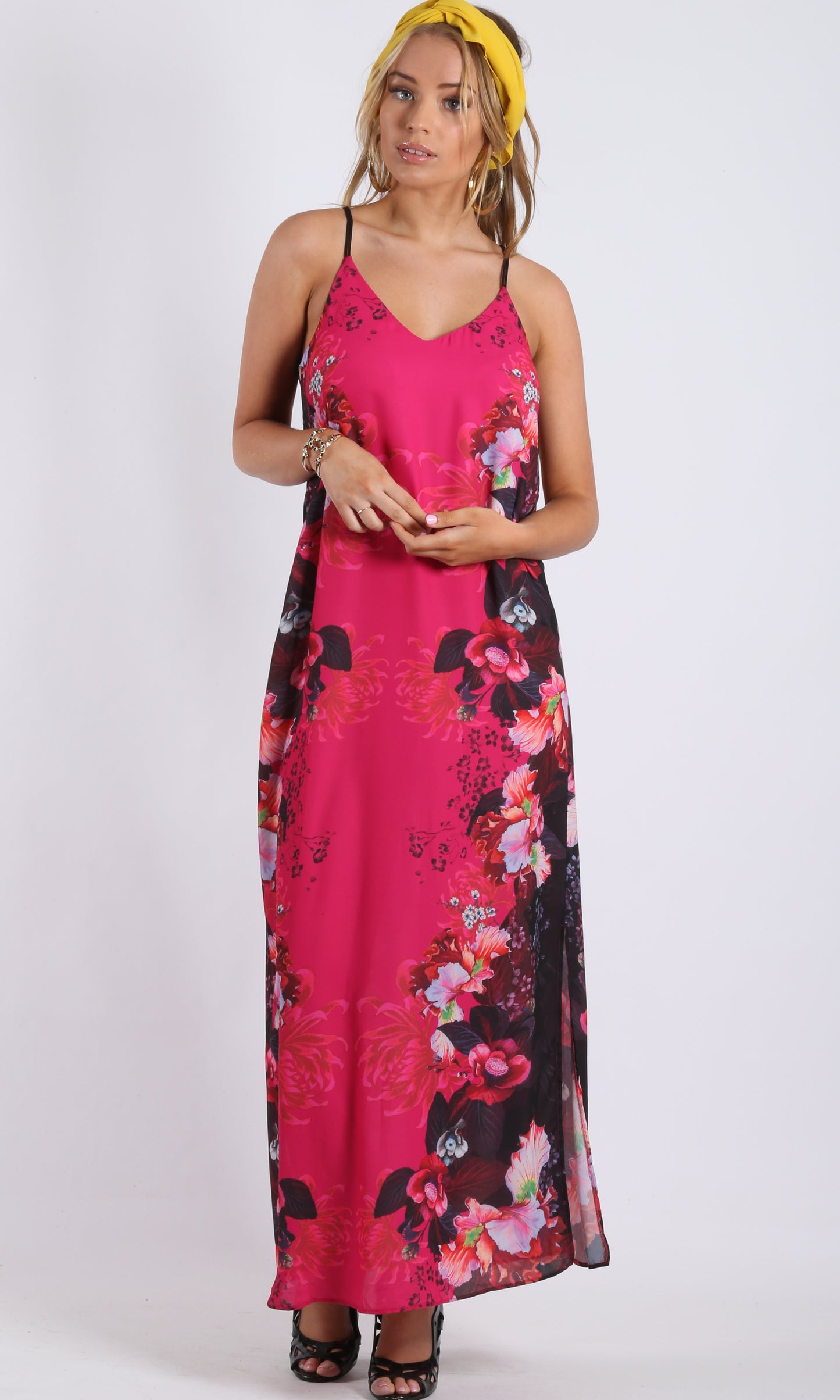 RV1026SS Pink Floral Maxi Dress (Pack) On Sale $10