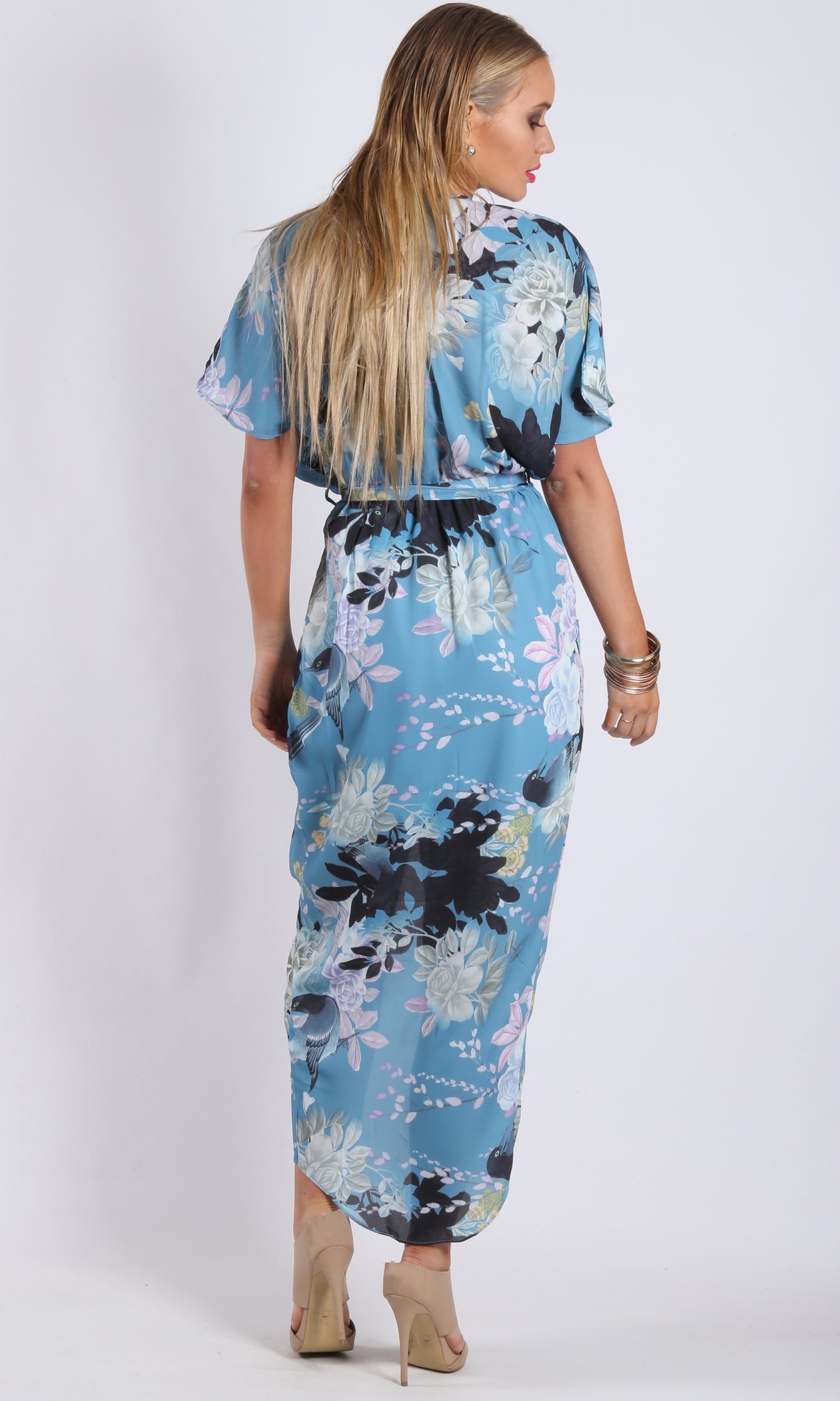 WV167-6SS Oriental Floral Midi Dress (Pack)