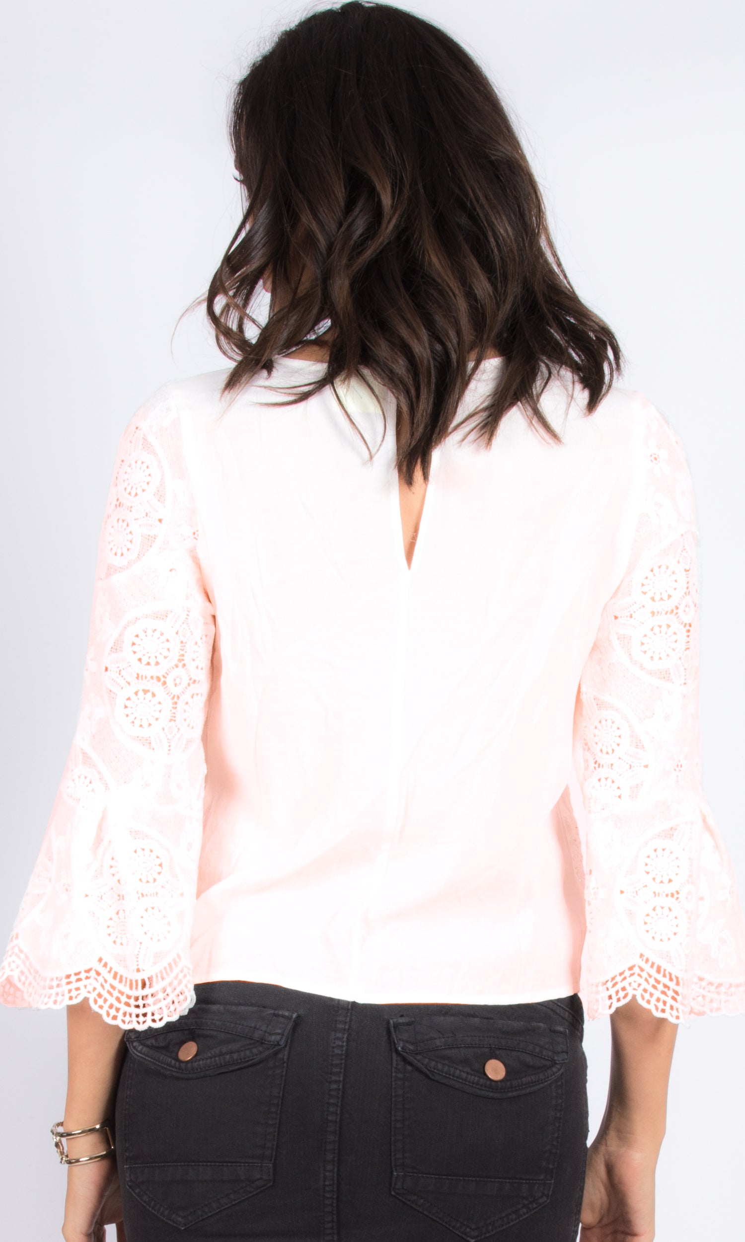 LACE 3/4 SLEEVE TOP