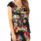 BS31616-203TB Black Floral Layered Asymmetric Dress (Pack)