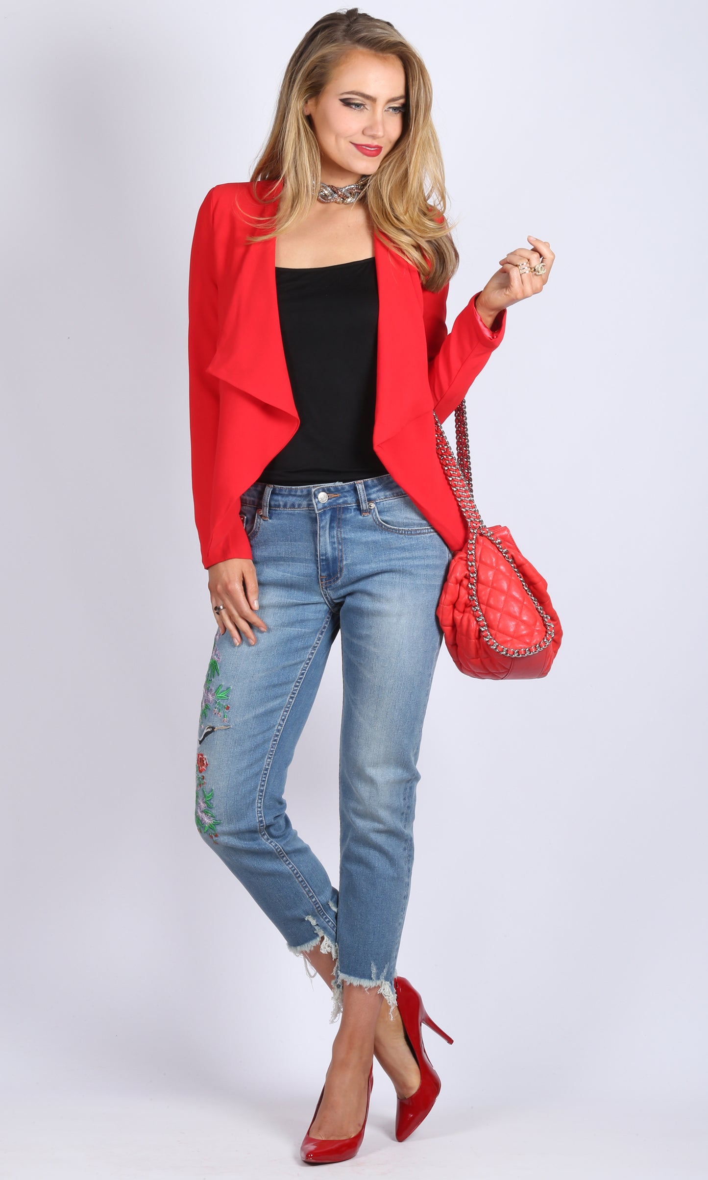 Waterfall Red Blazer