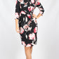 Floral Long Sleeve Body Con Dress 