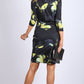 3/4 Sleeve Floral Printed Midi Dress