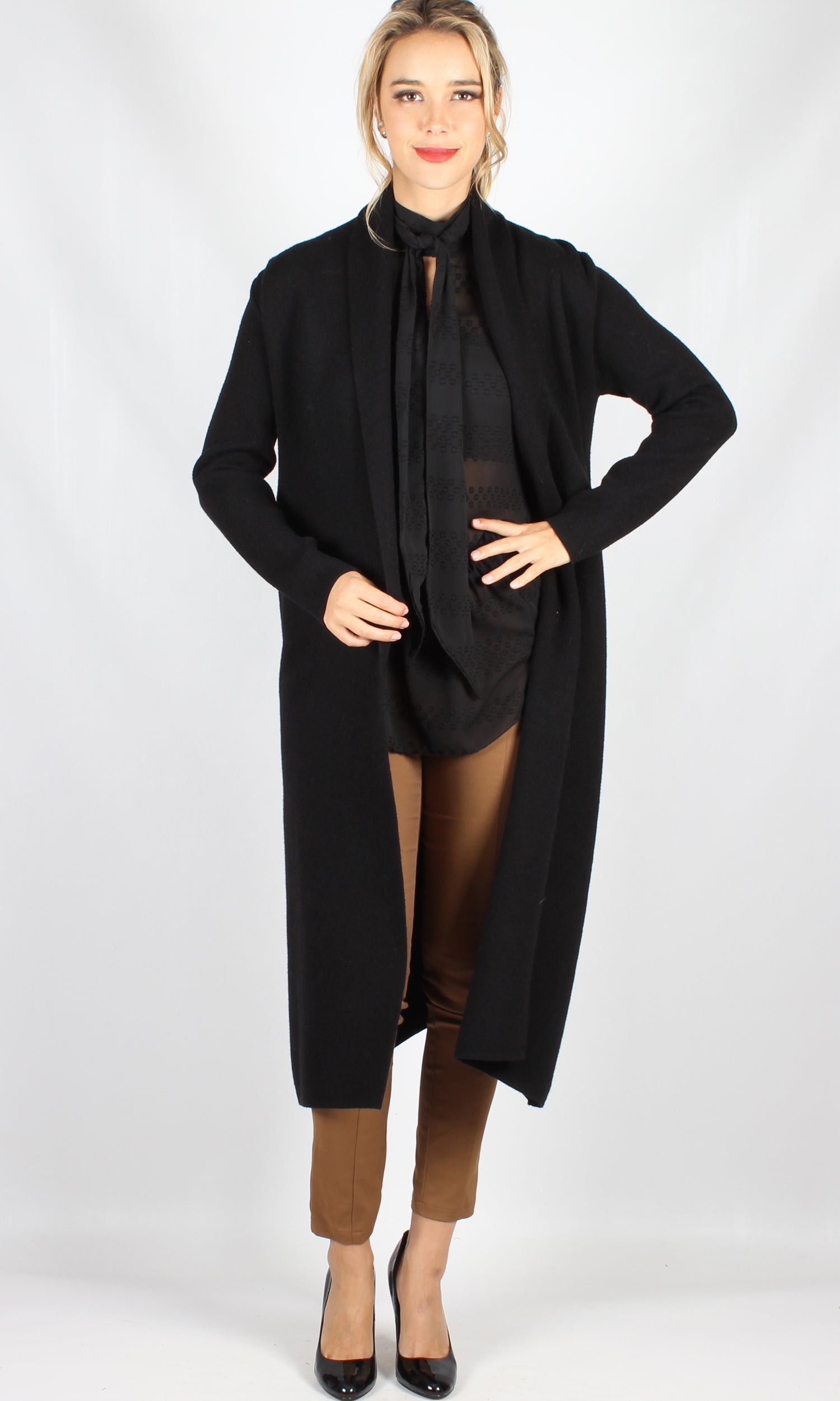 Folded Lapel Relaxed Thick Cardigan
