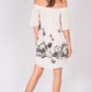 Off Shoulder Japanese Inspired Print Dress