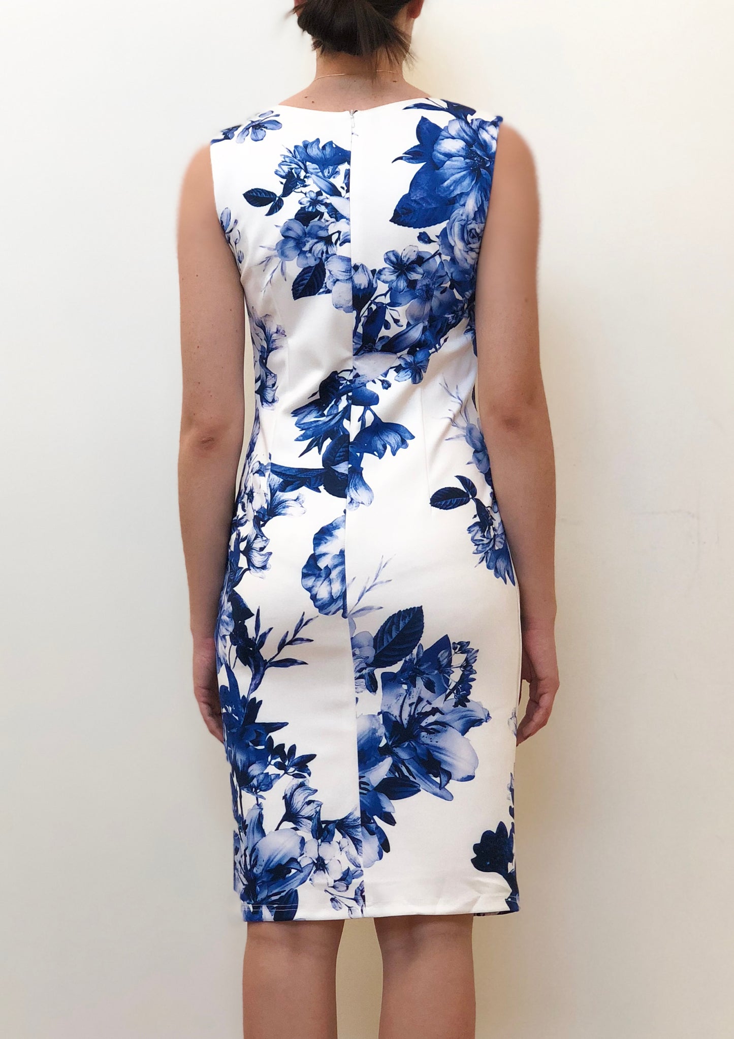 WA0240TB Blue Floral Sleeveless Dress (Pack)