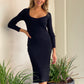 K02106SS Square Neck Knit Dress (Pack) SALE