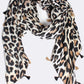 L12SS White/Coffee Leopard Scarf with Tassels (Pack)