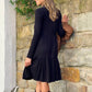 LA1003SS Black High Neck  Dress - On Sale