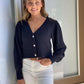 LA1030SS  Black Button Up Cardigan (Pack)