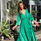 LA1148-2SS V-Neck Satin Wrap Dress - More Colours Available