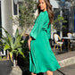 LA1148-2SS V-Neck Satin Wrap Dress - More Colours Available