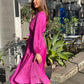 LA1148-2SS V-Neck Satin Wrap Dress - More Colours Available
