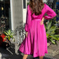 LA1148-2SS V-Neck Satin Wrap Dress - More Colours Available