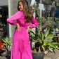 LA1148-2SS V-Neck Satin Wrap Dress - More Colours Available