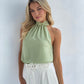 LA1230SS Satin Lace trim collar Top - More Colours Available