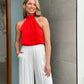 LA1230SS Satin Lace trim collar Top - More Colours Available