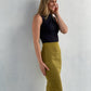 LA1325SS Olive Straight Knit Skirt