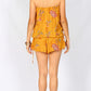 LV777-2SS Mustard Strapless Floral Playsuit (Pack)