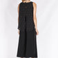 RV1025-2SS Black Sleeveless Top With Gold Detailing (Pack)