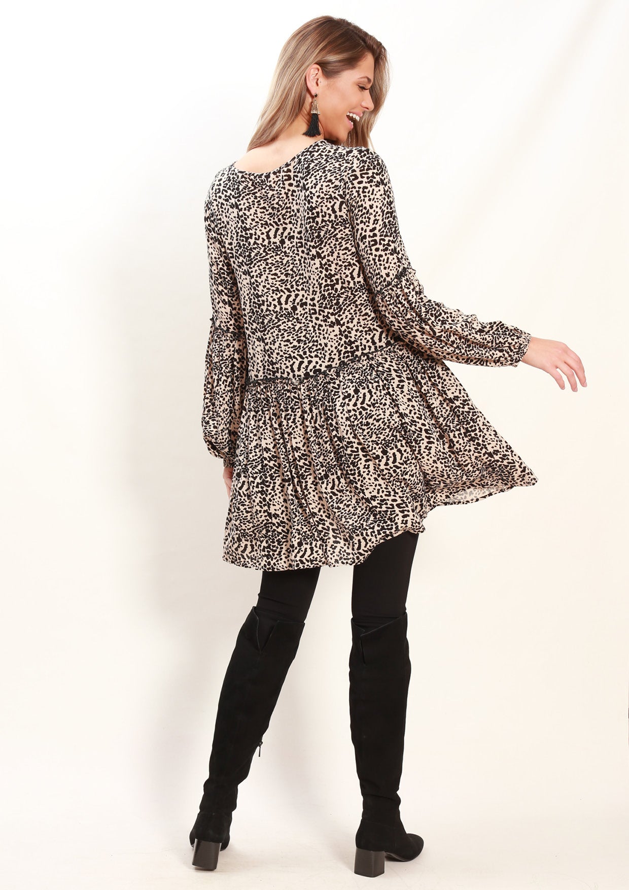 LA0015-1SS Leopard Print Dress (Pack)