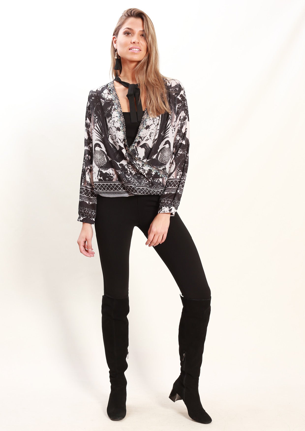 LV961-5SS Ink Painting Print Top (Pack)