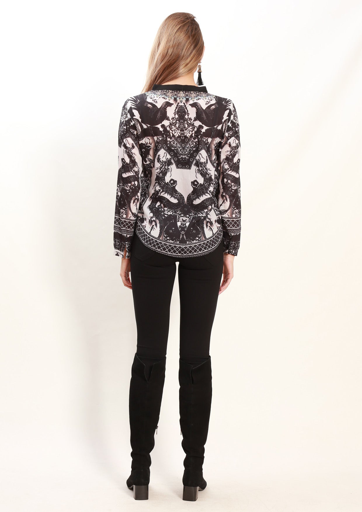 LV961-5SS Ink Painting Print Top (Pack)