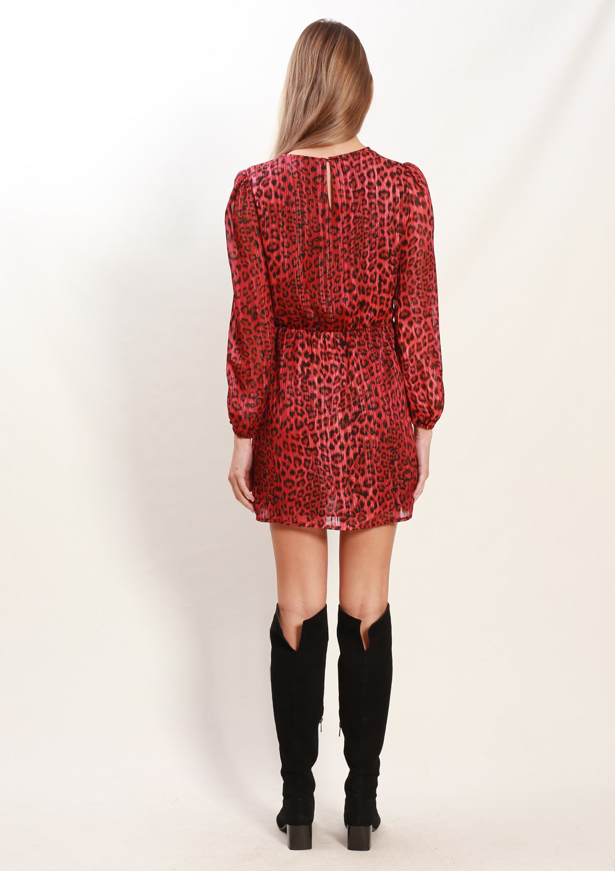 XW16071-3SS Red Leopard Print Dress (Pack)