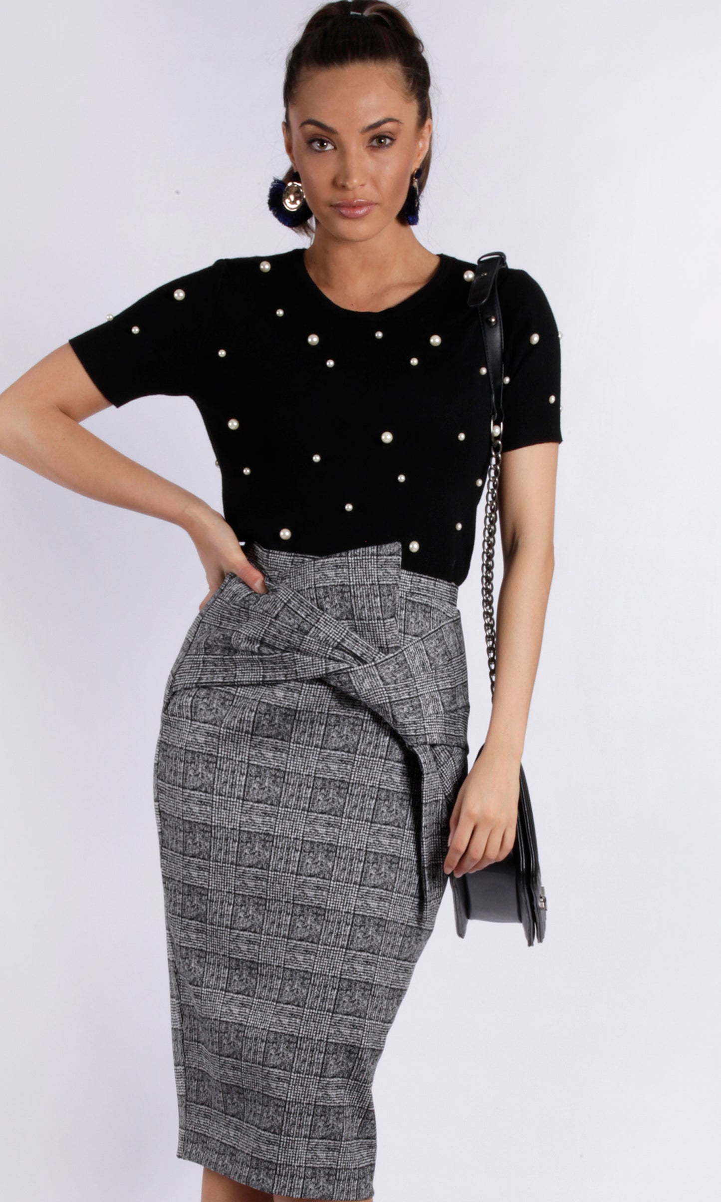 YW1728SS Vintage Inspired Tweed Pencil Skirt (Pack)