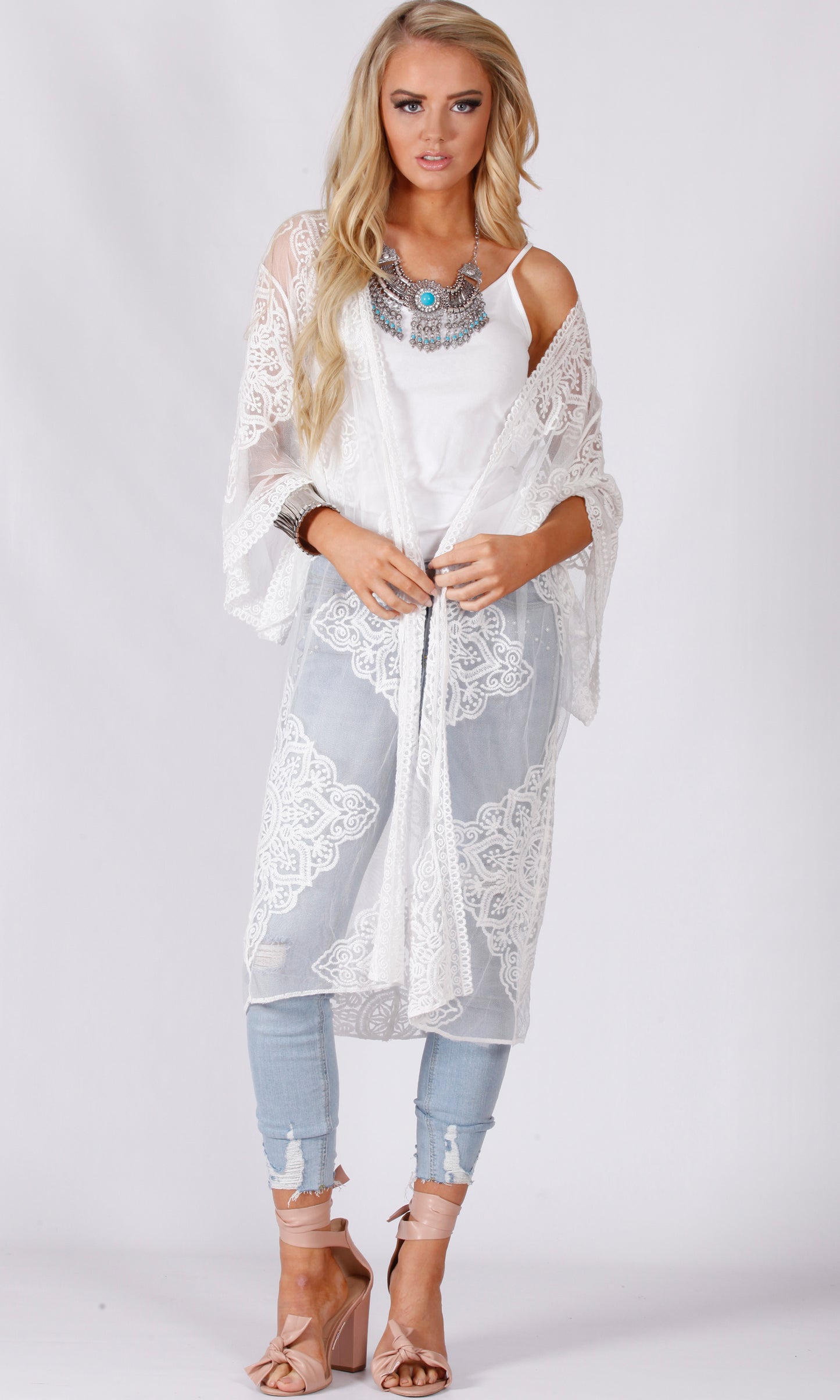 XW16161SS VINTAGE SHEER LACE THROW COVER- UP (Pack)