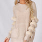 YW17081SS Knitted Sweater with Fur Trim Sleeves (Pack)