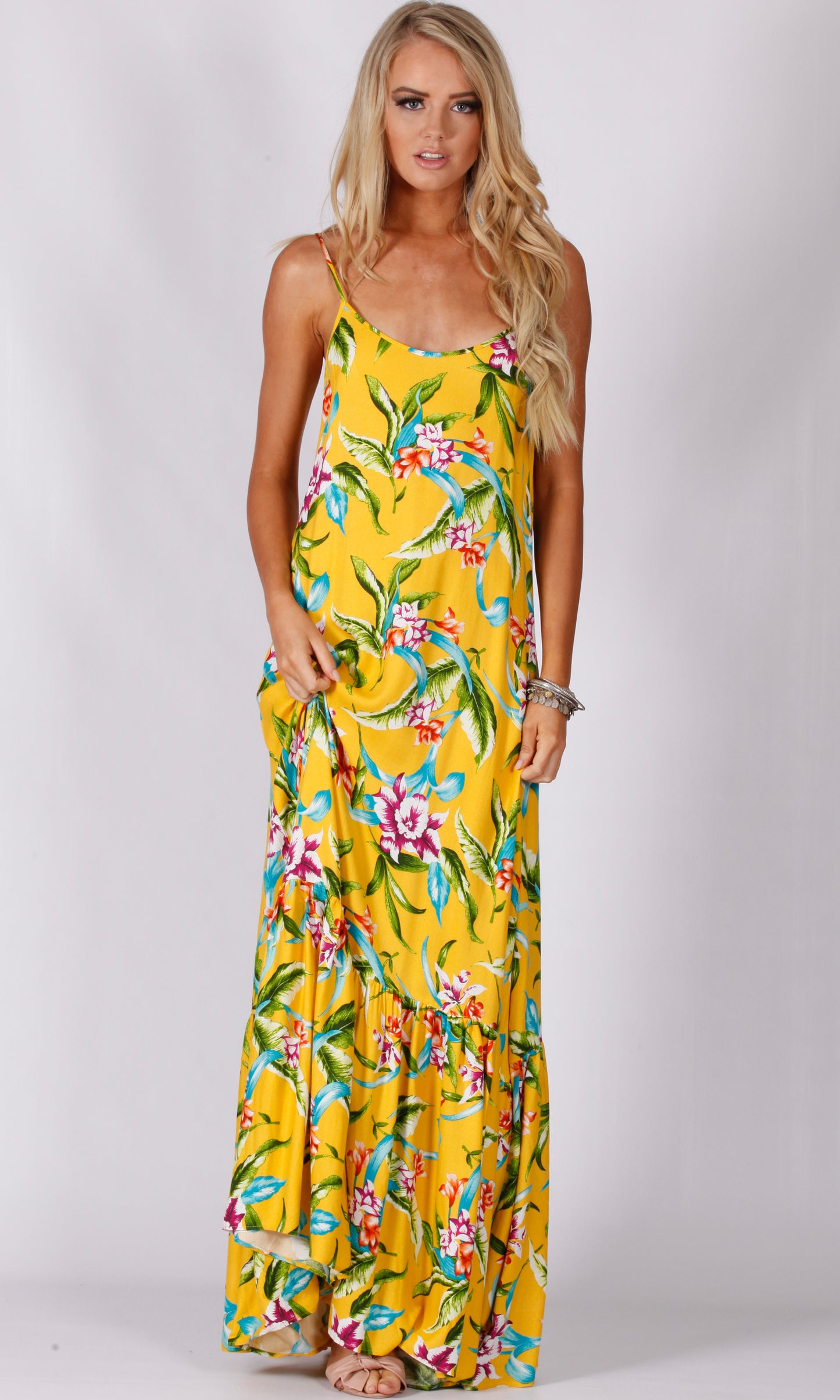 VS028-3SS Yellow Floral Maxi (Pack)