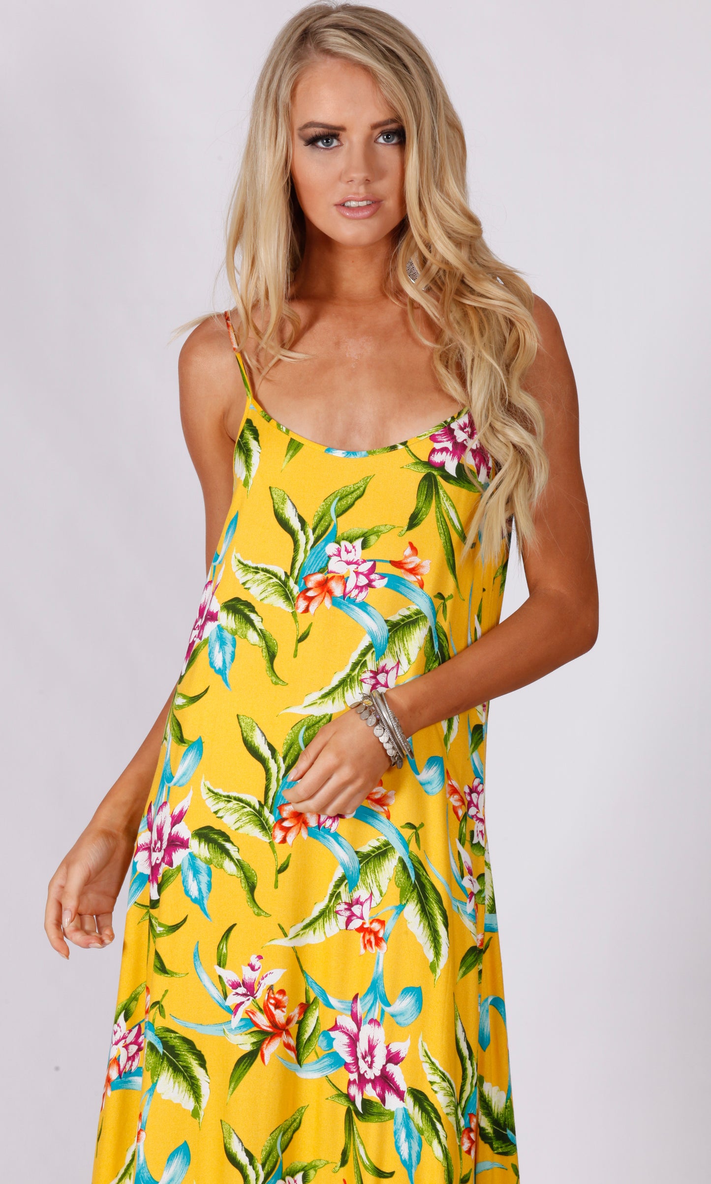 VS028-3SS Yellow Floral Maxi (Pack)