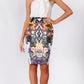BS1116032-7TB Snake Floral Pencil Skirt (Pack)