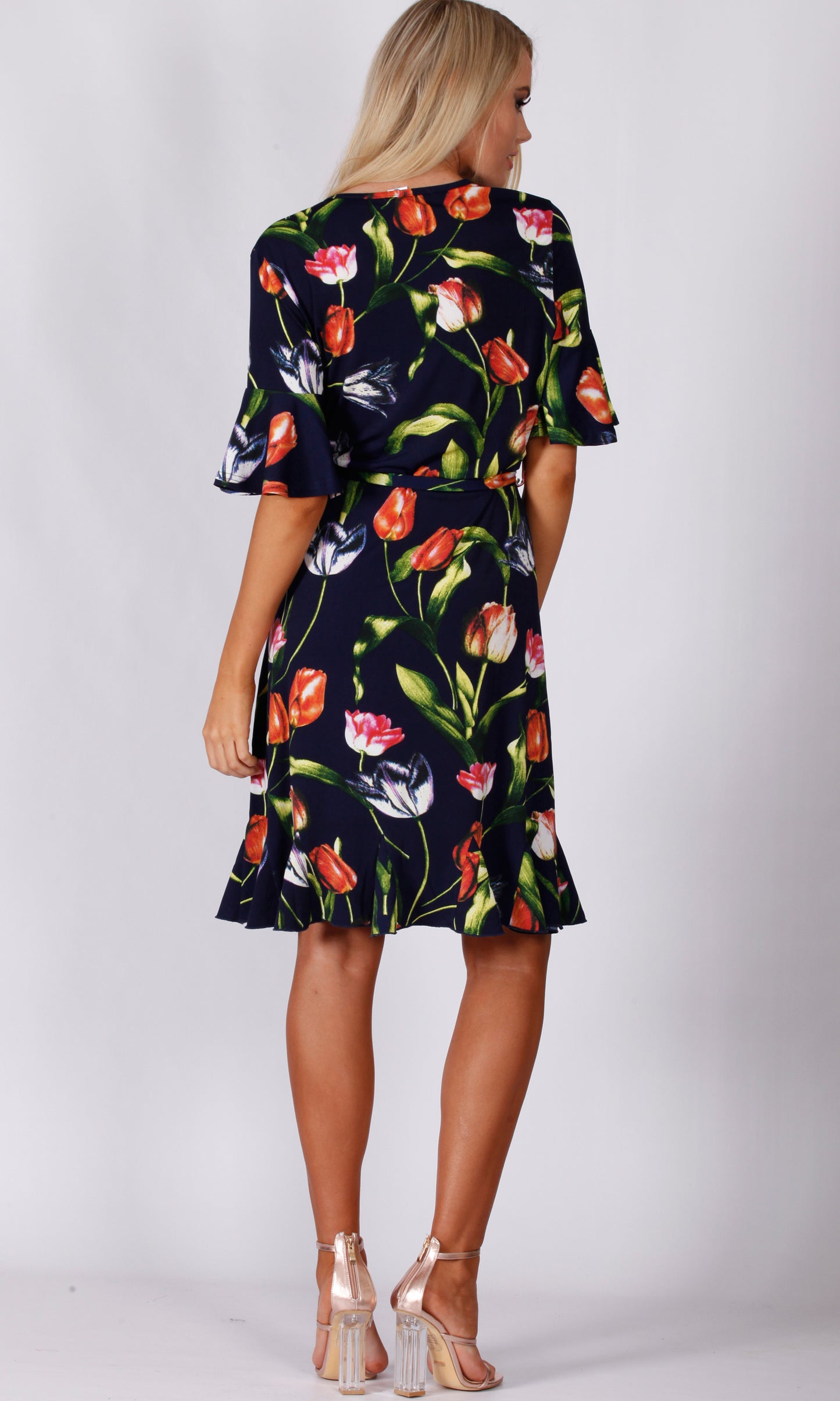 HS0253-9TB Tulip Print Jersey Dress (Pack) On Sale